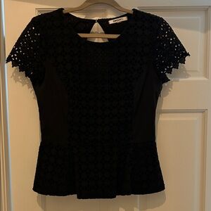 DKNY Elegant Black Crochet Blouse